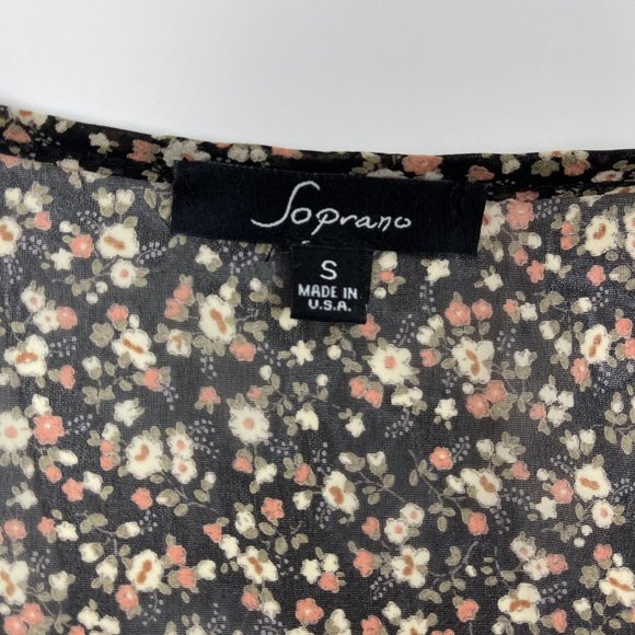 🎀4/$20 Sheer Floral Flowy Top Small - Picture 3 of 4